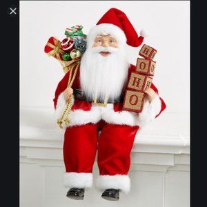 NEW Holiday Lane Red & White Sitting HoHo Santa